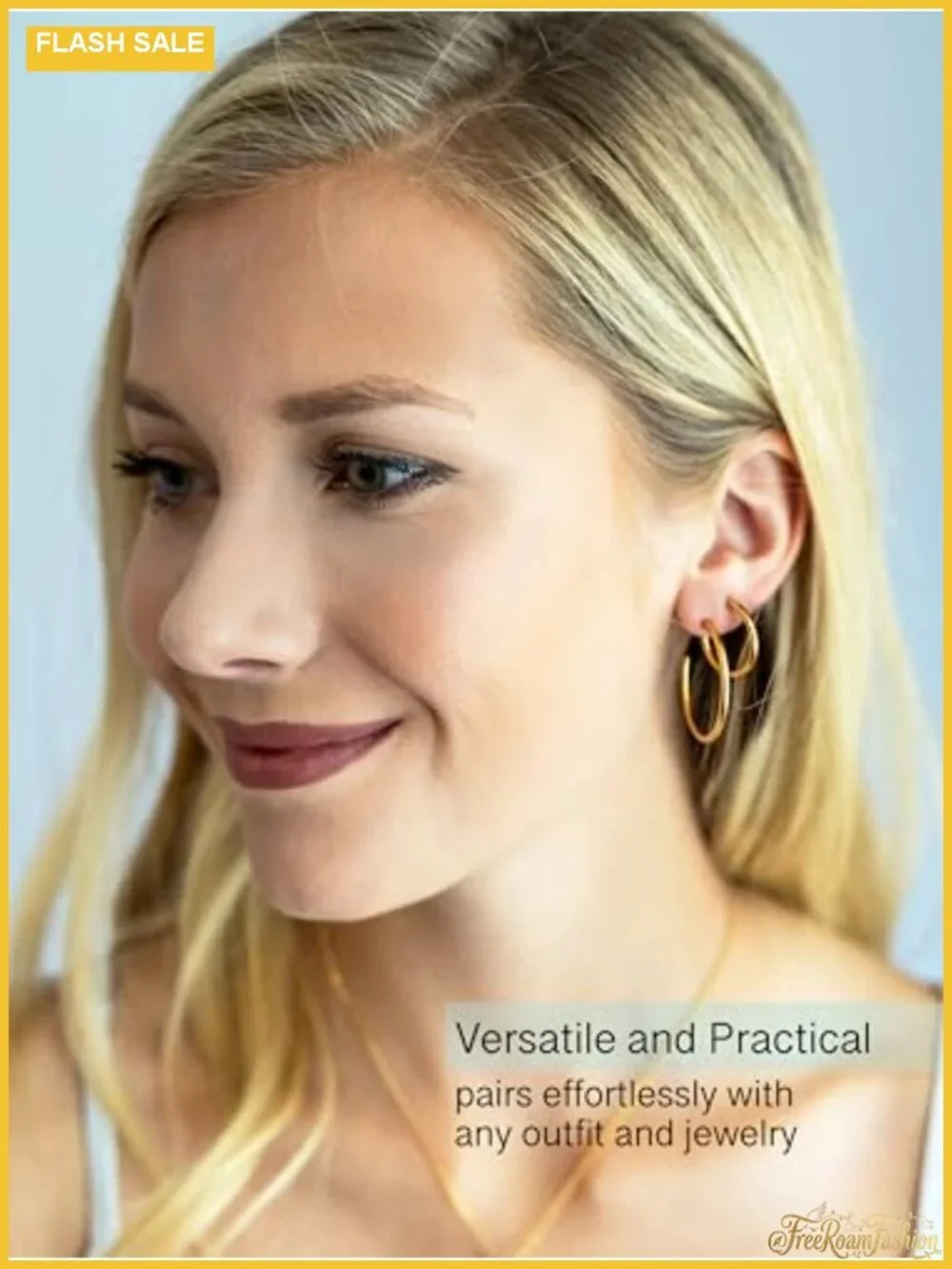 Small Thin Waterproof Hoop Earrings for Women Stainless Steel